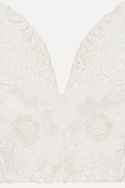 3d Lace Corset Top White
