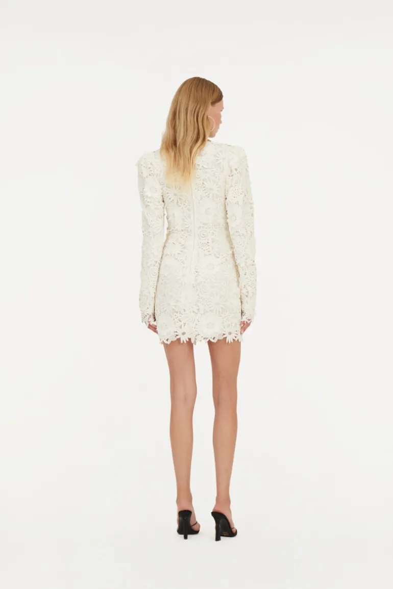 3d Lace Ls Mini Dress
