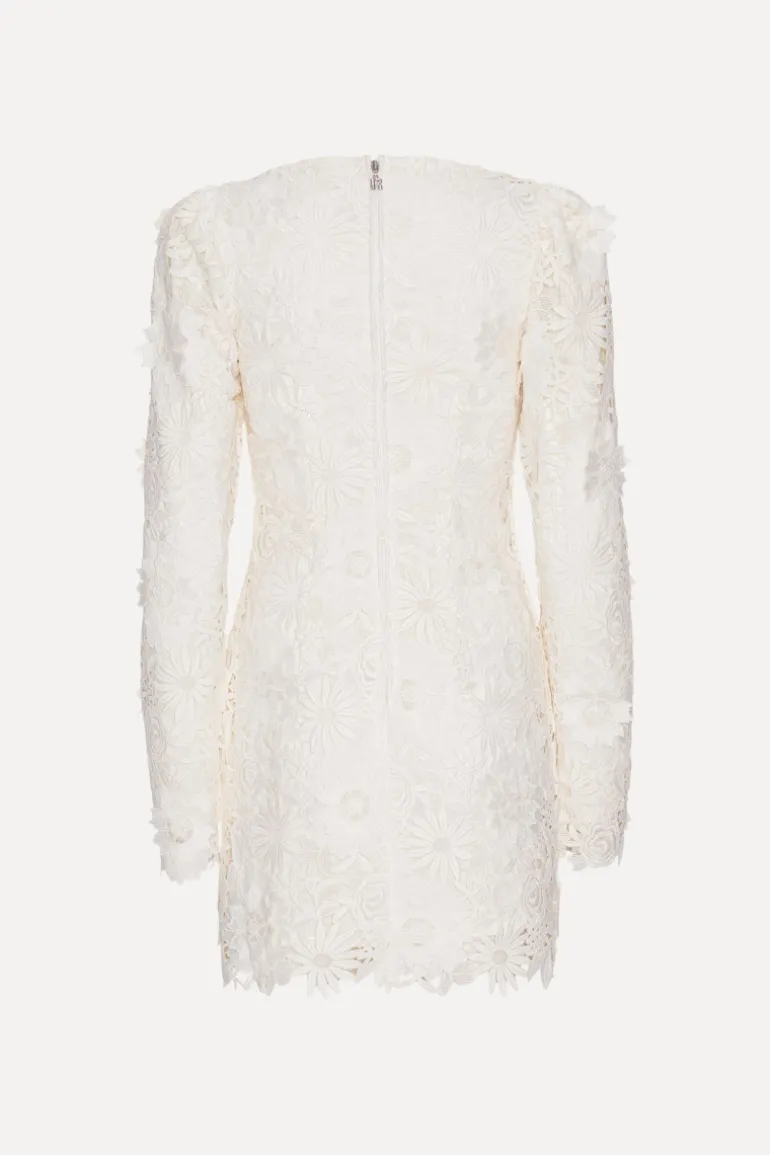 3d Lace Ls Mini Dress