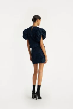 3d Mesh Mini Skirt Dark Blue