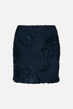 3d Mesh Mini Skirt Dark Blue