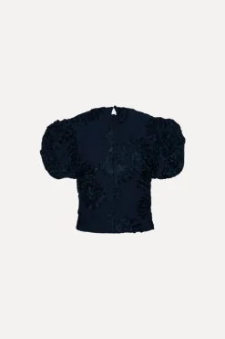 3d Mesh Sleeveless Top Dark Blue