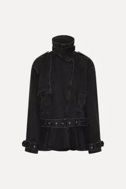 Denim Biker Jacket Black