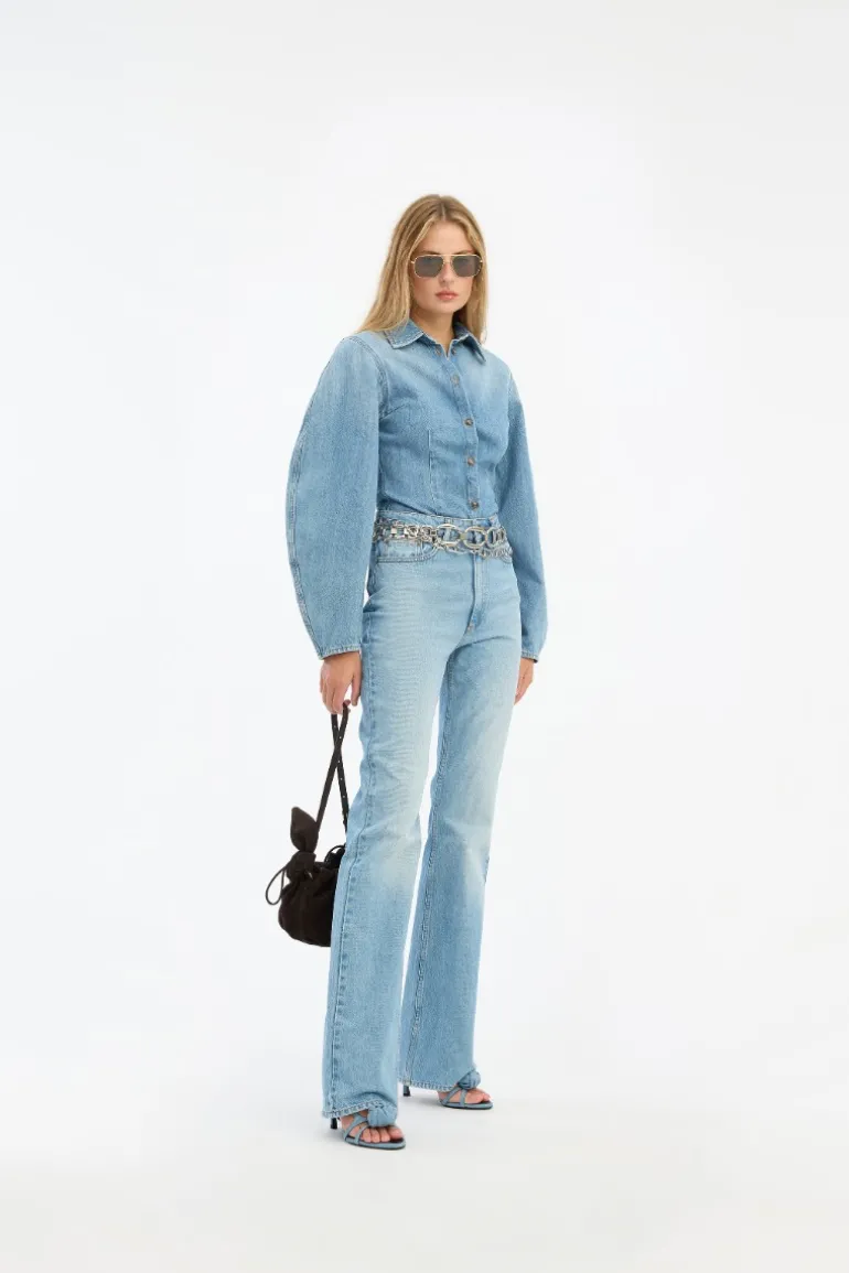 Denim Fitted Shirt Light Blue Denim