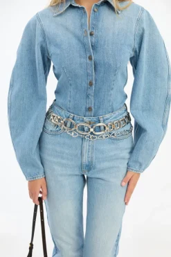 Denim Fitted Shirt Light Blue Denim