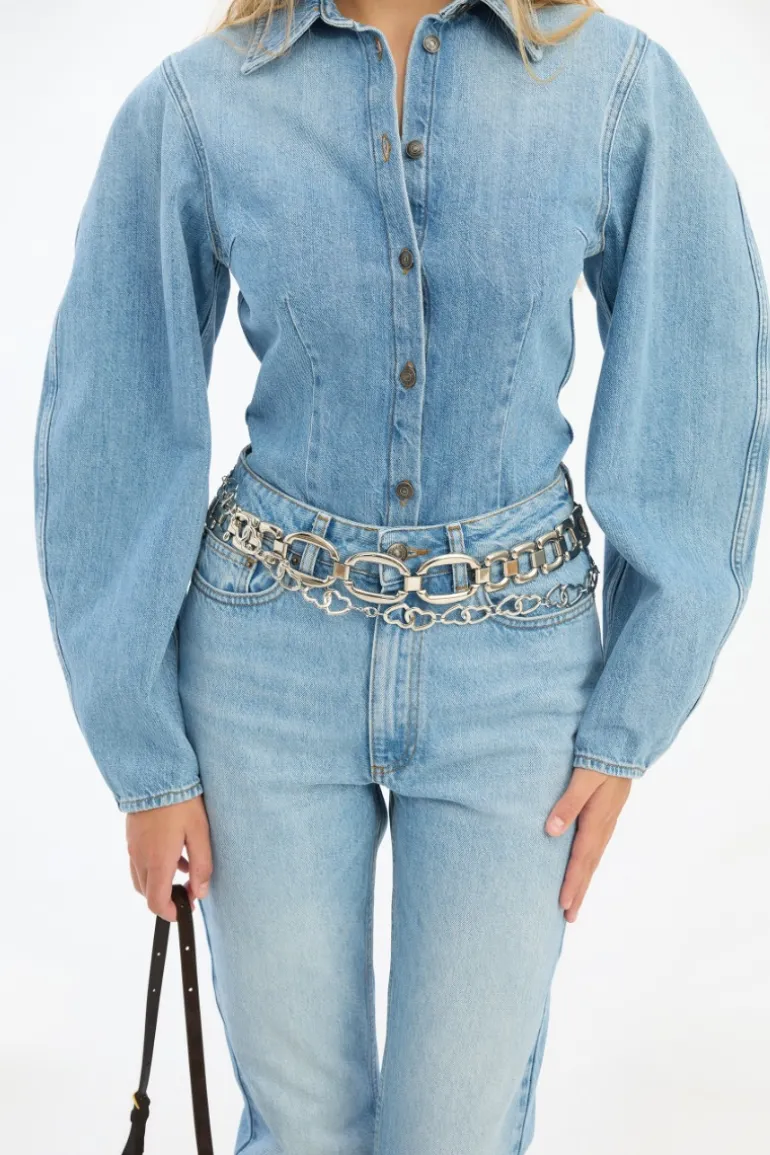 Denim Fitted Shirt Light Blue Denim