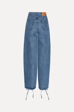Denim Laced Leg Pants Blue