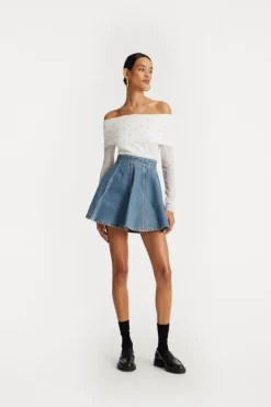 Denim Mini Skirt Vintage Blue