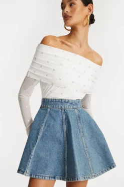 Denim Mini Skirt Vintage Blue
