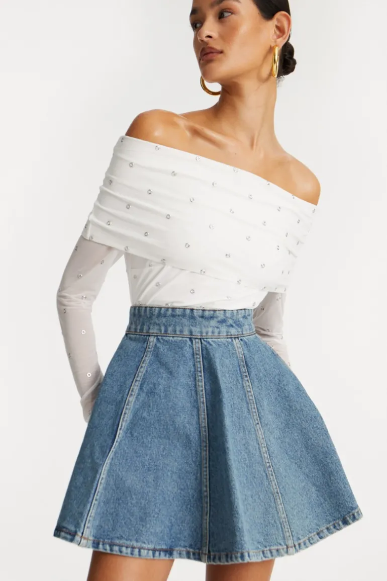 Denim Mini Skirt Vintage Blue