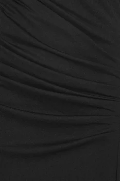 Draped One Shoulder Dress Black