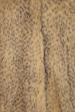 Faux Fur Long Coat Beige
