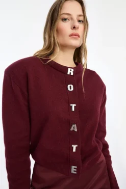 Firm Knit Cardigan Burgundy