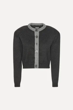 Firm Knit Cardigan Dark Grey