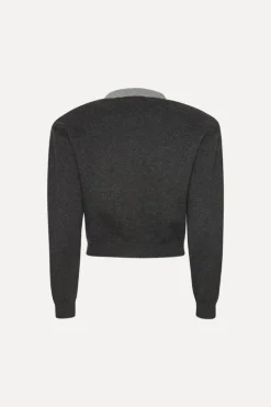 Firm Knit Cardigan Dark Grey