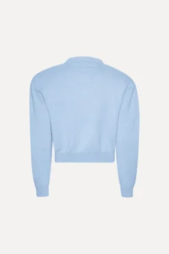 Firm Knit Cardigan Light Blue