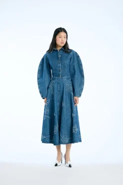 Fitted Denim Shirt Medium Blue