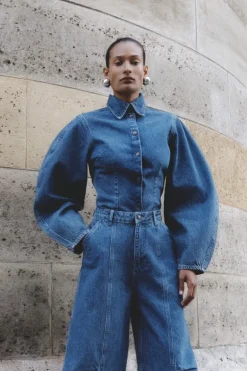Fitted Denim Shirt Medium Blue