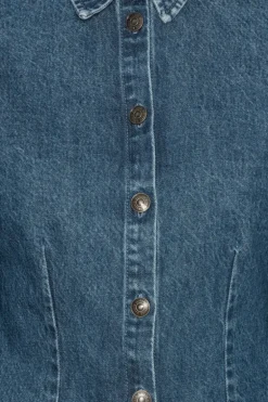 Fitted Denim Shirt Medium Blue