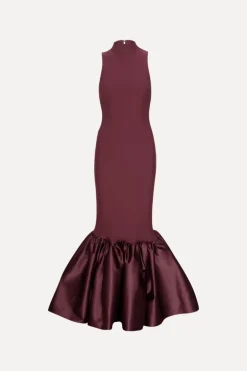 Fitted Maxi Dress Burgundy