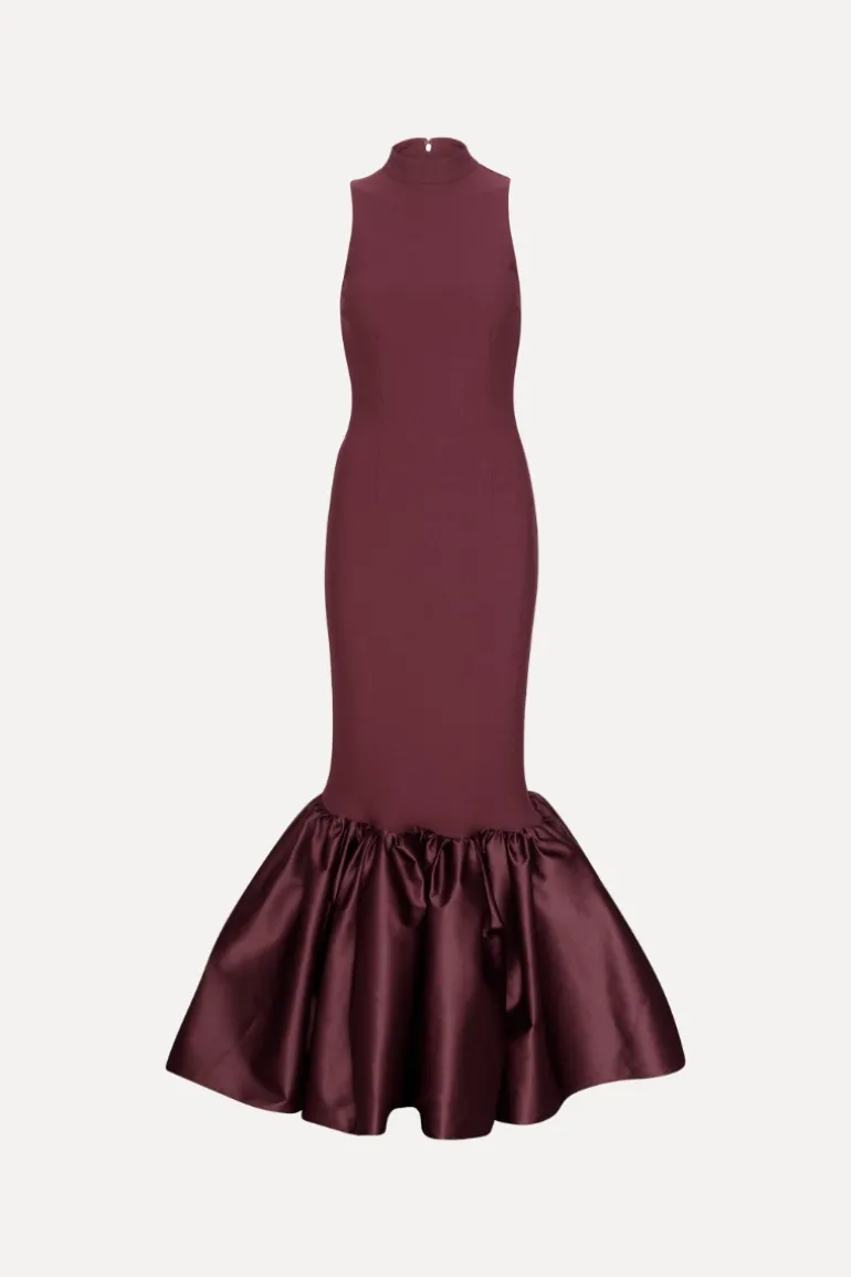 Fitted Maxi Dress Burgundy