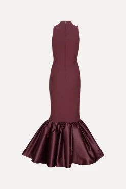 Fitted Maxi Dress Burgundy
