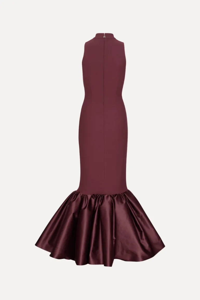 Fitted Maxi Dress Burgundy