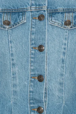 Flared Denim Top Blue