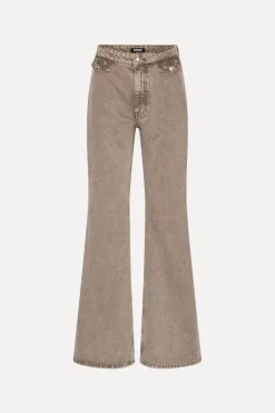 Flared Highwaisted Jeans Taupe
