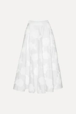 Flower Maxi Skirt Bright White