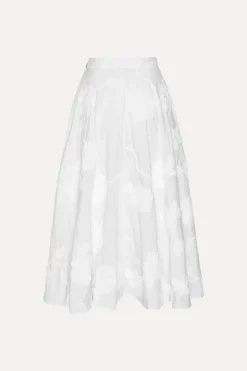 Flower Maxi Skirt Bright White