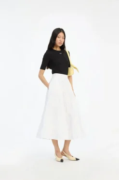 Flower Maxi Skirt Bright White