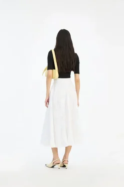 Flower Maxi Skirt Bright White