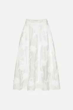 Flower Maxi Skirt Bright White