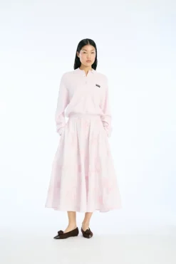 Flower Maxi Skirt Light Pink