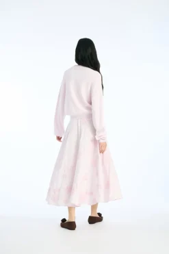 Flower Maxi Skirt Light Pink