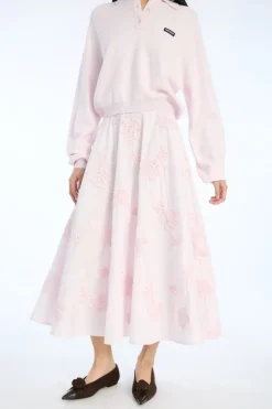 Flower Maxi Skirt Light Pink