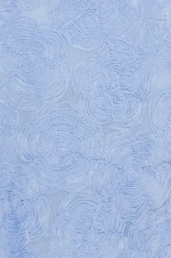 Flower Mesh Maxi Dress Light Blue
