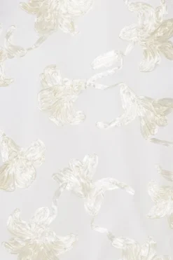 Flower Mesh Mini Dress White