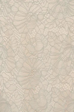 Flower Mesh Pencil Skirt Light Grey