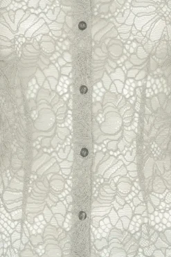 Flower Mesh Shirt Light Grey