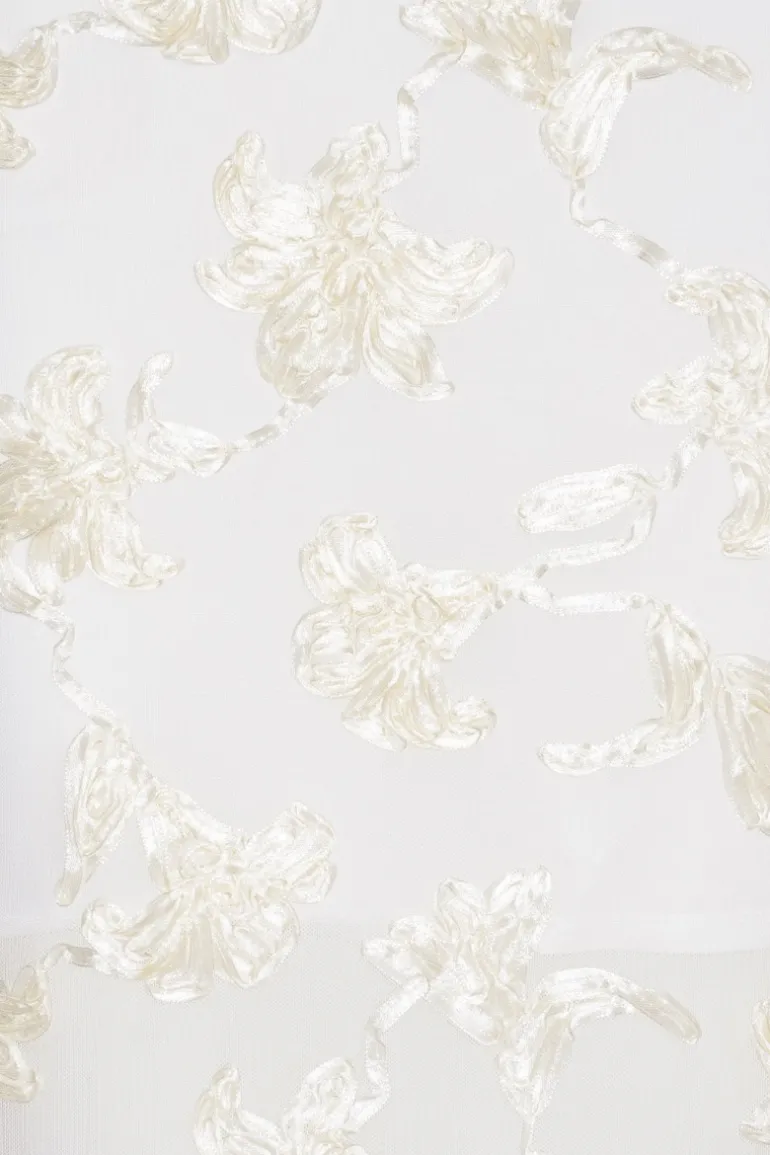 Flower Mesh Tube Dress White