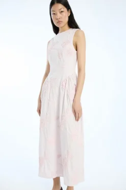 Flower Midi Dress Light Pink