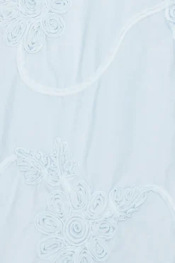 Flower Mini Flared Dress Light Bue