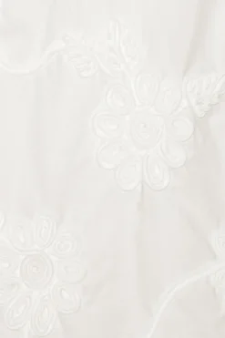 Flower Mini Flared Dress Bright White