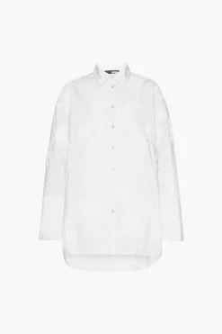Flower Oversized Shirt Bright White