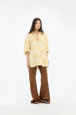 Flower Oversized Shirt Yellow