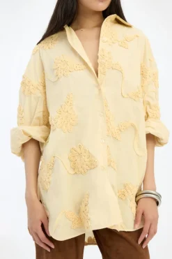 Flower Oversized Shirt Yellow