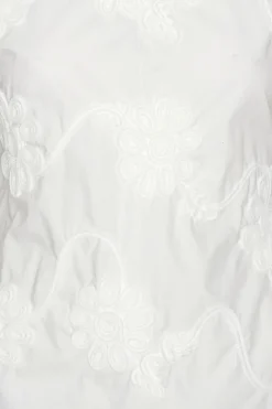 Flower Sleeveless Top Bright White