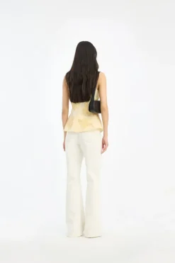 Flower Sleeveless Top Yellow